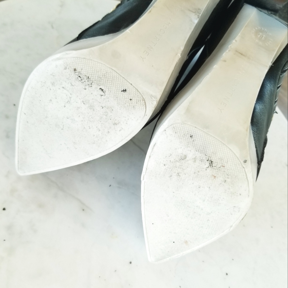 Stella McCartney Women's Black Ankle Boots Leather Mid-Calf Platform Designer 6 - Picture 9 of 16